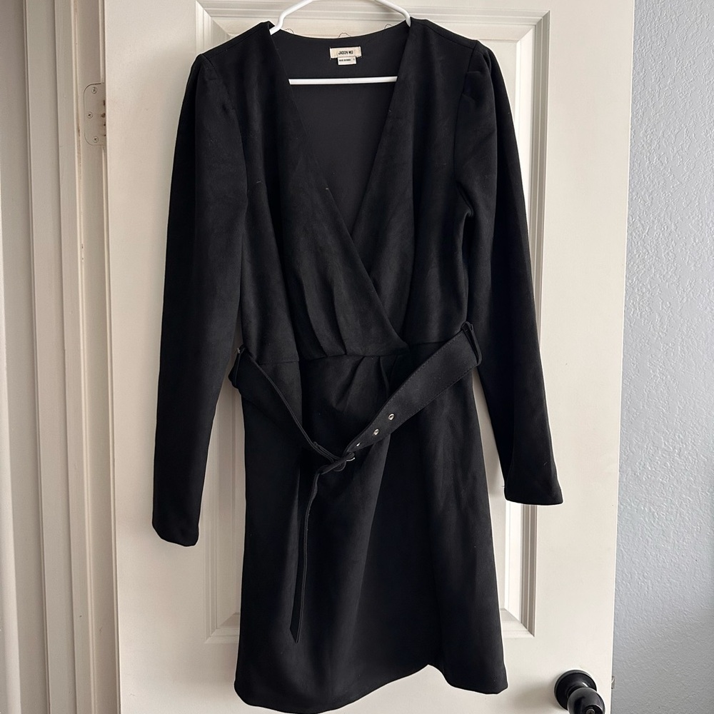 Jason Wu Black Long Sleeve Wrap Dress with Belt